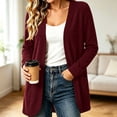 thumbnail image 2 of Vivianyo HD Women's Corduroy Open Front Cardigan with Pockets, Long Sleeve Curved Hem Sweater Jacket, Fall Outerwear for Office Layering and Weekend Plans, Size S-XL, 2 of 8