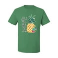 thumbnail image 2 of Wild Bobby, Pineapple Stand Tall Wear Crown And Stay Sweet Inside Arty Inspirational Pop Culture Men's Graphic T-Shirt, Kelly, 5XL, 2 of 3