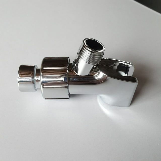 Soporte universal para cabezal de ducha para cabezales de ducha de mano, soporte de montaje de brazo de ducha ajustable con bola pivotante de latón, conector de cabezal de ducha - Cromo