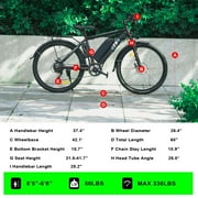 ZNH 500W Electric Bike for Adults - 26 Mountain eBike /Removable 374Wh Battery, 20MPH, 21-Speed & UL2849 Certified，Black
