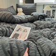 thumbnail image 2 of Luxury White Ruffled Seersucker Duvet Cover Soft Solid Color Bedding Set With Bed Sheet Pillowcases Single Queen King Size FGS, 2 of 7