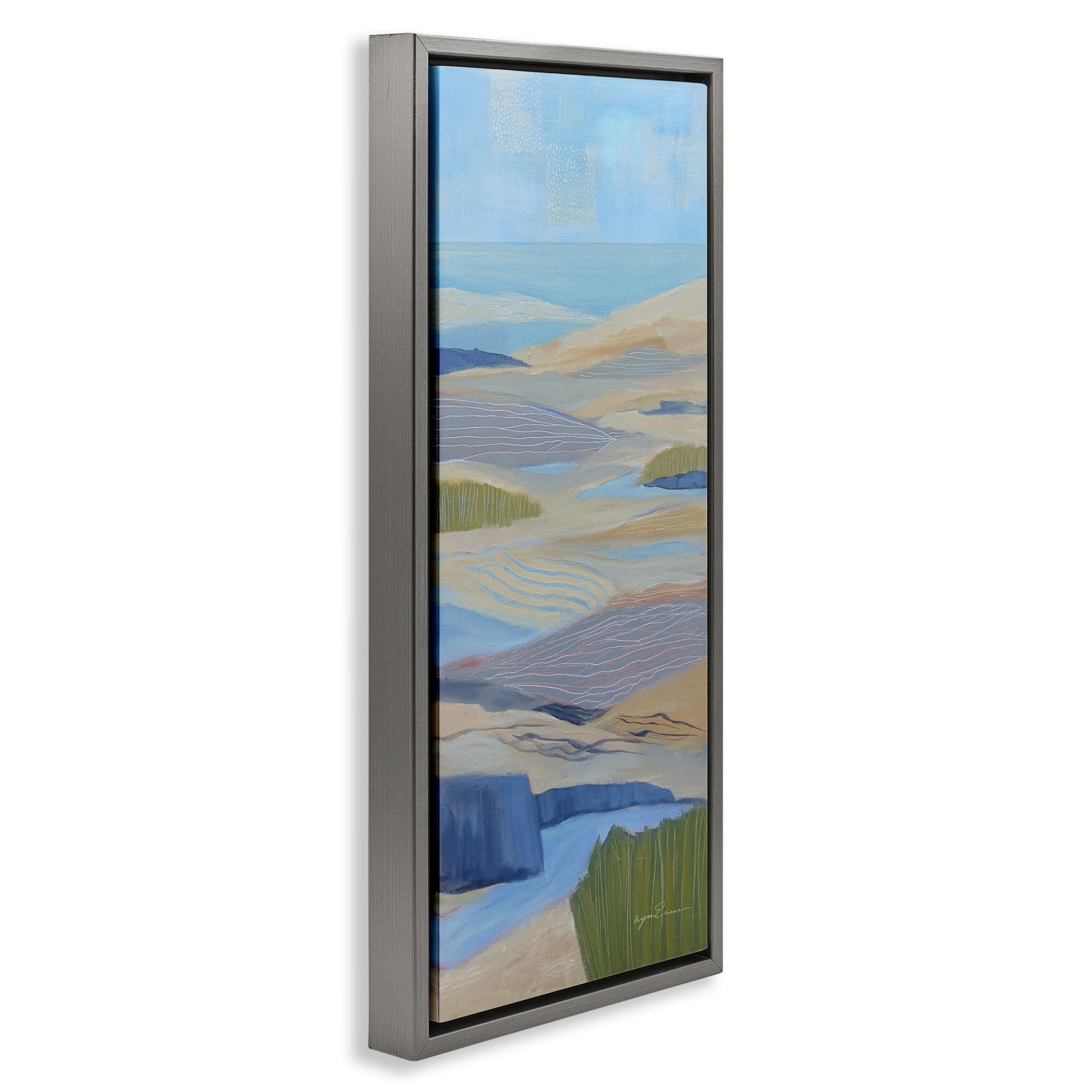 Stupell Industries Ebb & Flow Sand Dunes Gray Framed Floater Canvas Wall Art, design by Lynn Ericson Fine Art