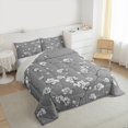 thumbnail image 3 of Manfei Chic Plum Blossom Bedding Comforter Set, Vintage White Floral Twin Comforter Sets, Gray Aesthetic Bedding Set for Girls Women, Ultra Soft Home Decor, 2pcs Reversible, 3 of 8