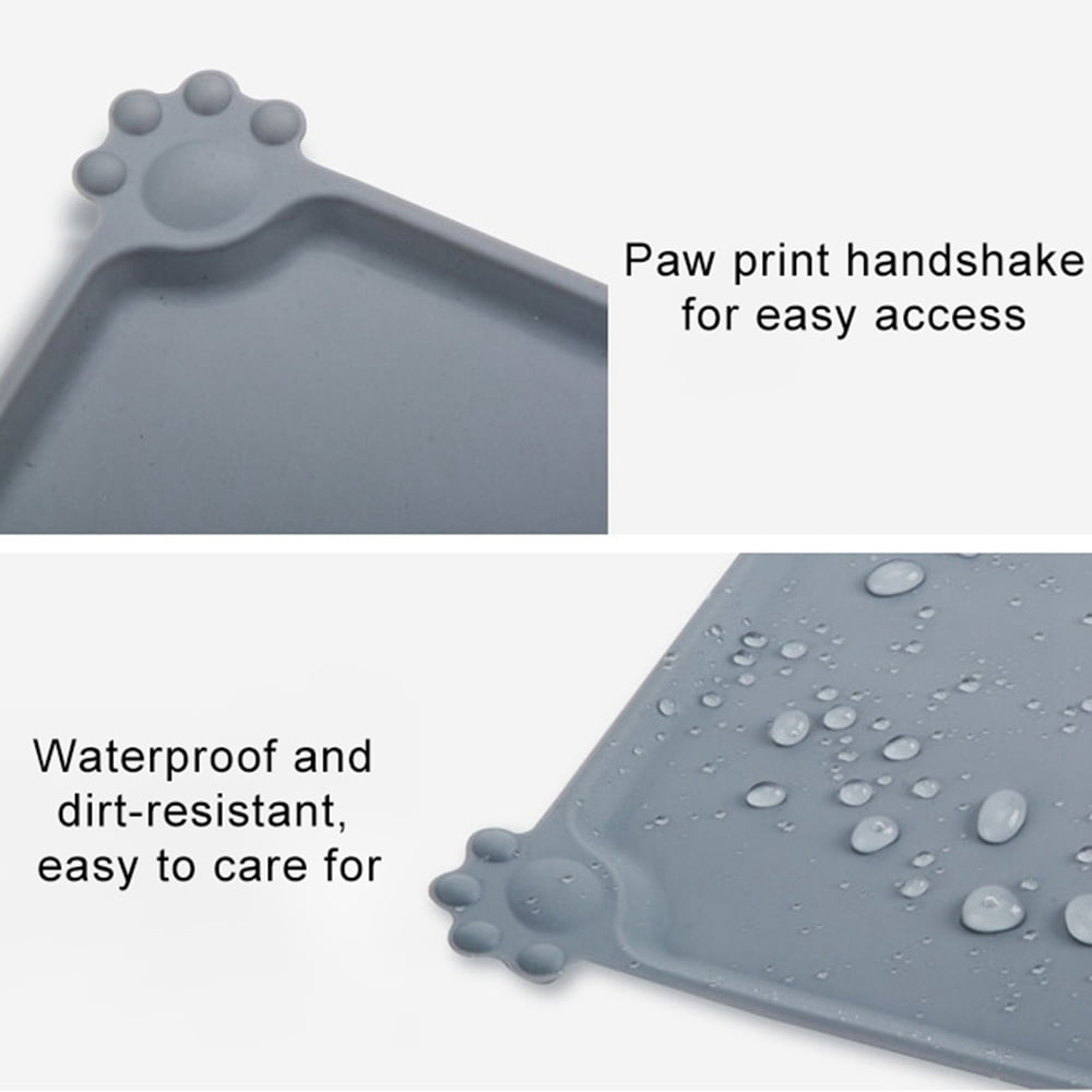 Dog Food Mat Silicone Paw Pattern Dog Feeding Mat Waterproof - Temu