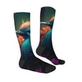 thumbnail image 3 of Fotbe Colorful Flower Bird print Women's Men's Novelty Crew Socks Cotton Socks Knee High Socks for Walking,Running,Nurses,Pregnancy, 3 of 8