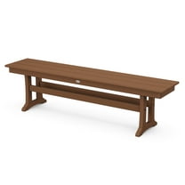 POLYWOOD Farmhouse Trestle 65" Bench in Teak