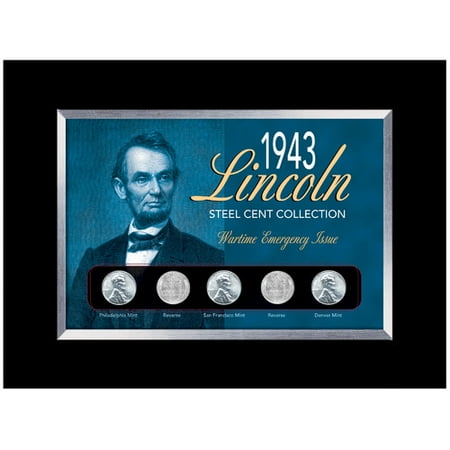 1943 Lincoln Steel Penny - American Coin Treasures 1943 Lincoln Steel Penny Collection Wartime Emergency Issue in Small Framed Memorabilia