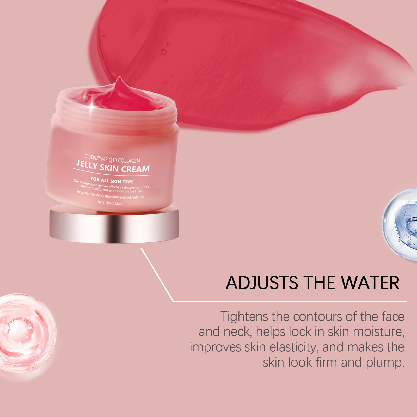 Alvantor Collagen Jelly Cream Face Moisturizer for Hydrating, Firming, and Brightening Fine Lines, 3.53oz