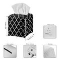 thumbnail image 3 of POLERO Square Tissue Box Cover - Waterproof PU Leather Tissues Cube Boxes Holder Aesthetic Desk Decor for Room, Home & Office - Black Geometric, 3 of 7