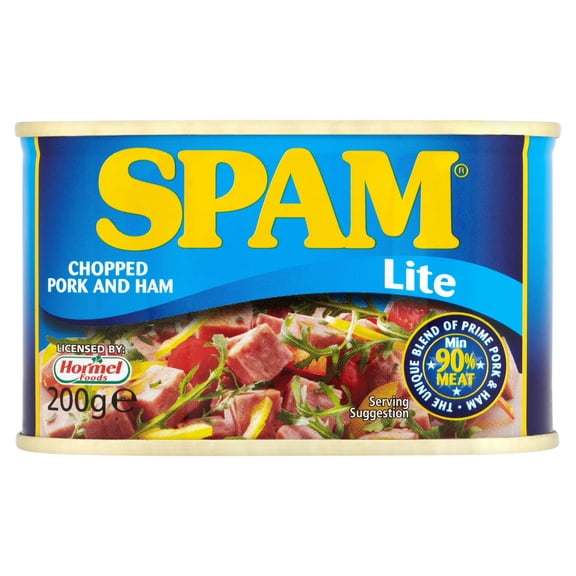 Spam Lite Chopped Pork And Ham 200G, Imported from Britain