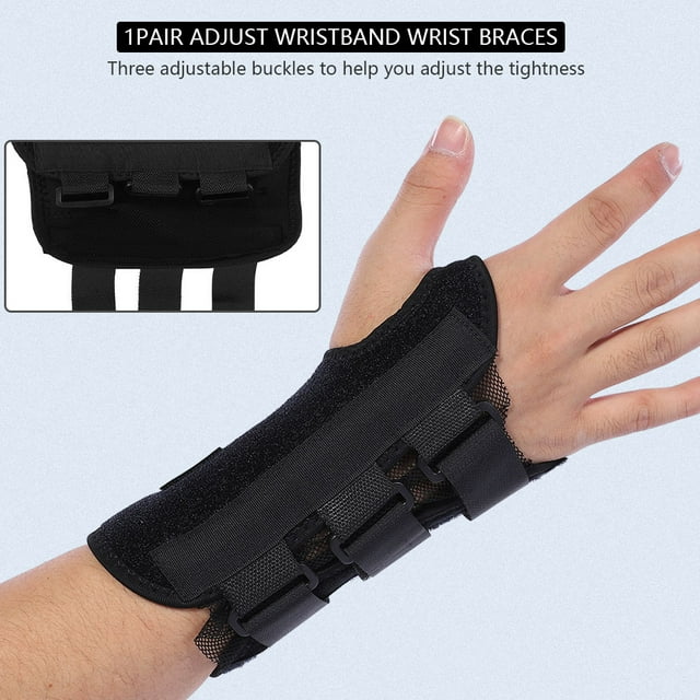 Abastado 1 par de pulseras ajustables de acero para deporte, muñequera, soporte para fracturas deportivas, soporte para muñeca, protector de muñeca
