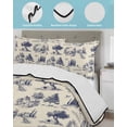 thumbnail image 4 of Quilts Full Size Bedding Set, Farmhouse Country Lightweight Quilted Comforter, Vintage Trees Rustic French Garden Birds Soft Reversible Bedspread Coverlet with Pillow Covers for All Season, 78" x 90", 4 of 7