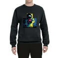 thumbnail image 2 of Wild Bobby, Colorful Cosmic Neon Astronaut Lunar Spaceman Moon Galaxy, Fashion, Unisex Crewneck Graphic Sweatshirt, Black, Medium, 2 of 4