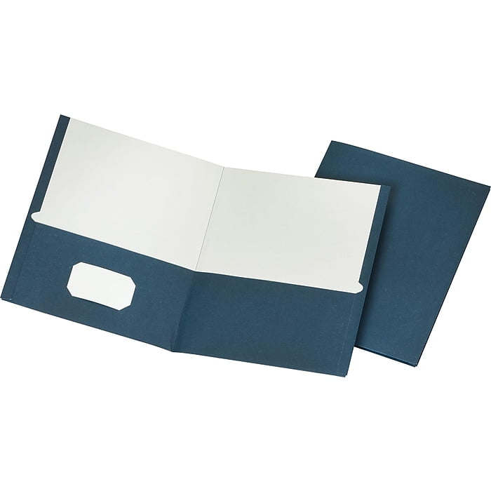 Staples 2-Pocket School Folders, Navy, 25/Box (50762/27539-CC)
