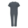 thumbnail image 4 of Aofany Scrub Sets For Man, Men's 2-Piece V-Neck Scrub Uniform Set - Short Sleeve Work Tee & Pants with Pockets, Solid Color, Comfort Fit, Four Seasons, 4 of 9