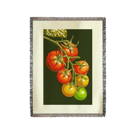 Tomato Press - Tomatoes - Letterpress - Lantern Press Poster (60x80 Woven Chenille Yarn Blanket)