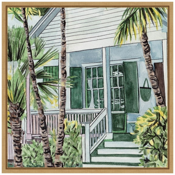 Amanti Art Palm House I Framed Canvas Wall Art Print