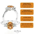 thumbnail image 4 of PEORA 14K White Gold Oval Citrine and Lab Grown Diamond 3 Stone Trellis Ring, 1.30 Carats total, Size 8.5, 4 of 5