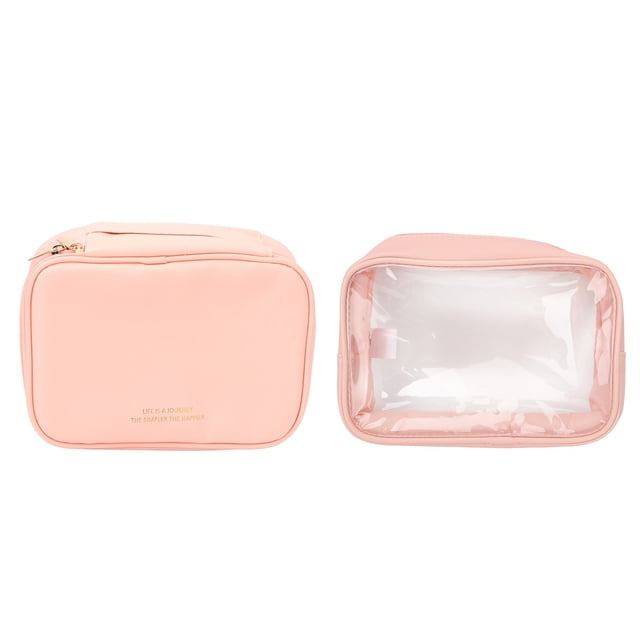 Juego de Bolsas de Almacenamiento de Maquillaje ANGGREK Bolsa de Cosméticos de Viaje Rosa Impermeable