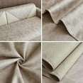thumbnail image 4 of Namzi Vintage Faux Pu Leather Sofa Cover Waterproof Non-Slip Sectional Couch Cover Sofa Slipcover for Dogs, Children, Pets Furniture Protector (Beige,36"x70"), 4 of 5