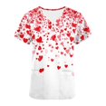 thumbnail image 5 of VKOYWKM Womens Scrub Tops Valentine's Day Shirts Cute Love Heart Print Working Uniform Short Sleeve Casual V Neck Nurse Uniforms Holiday Nurse Scrubs with Pockets, 5 of 5