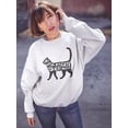 thumbnail image 2 of Time Spent With Cats Quote Sweatshirt Women -Image by Shutterstock, Female Small, 2 of 4
