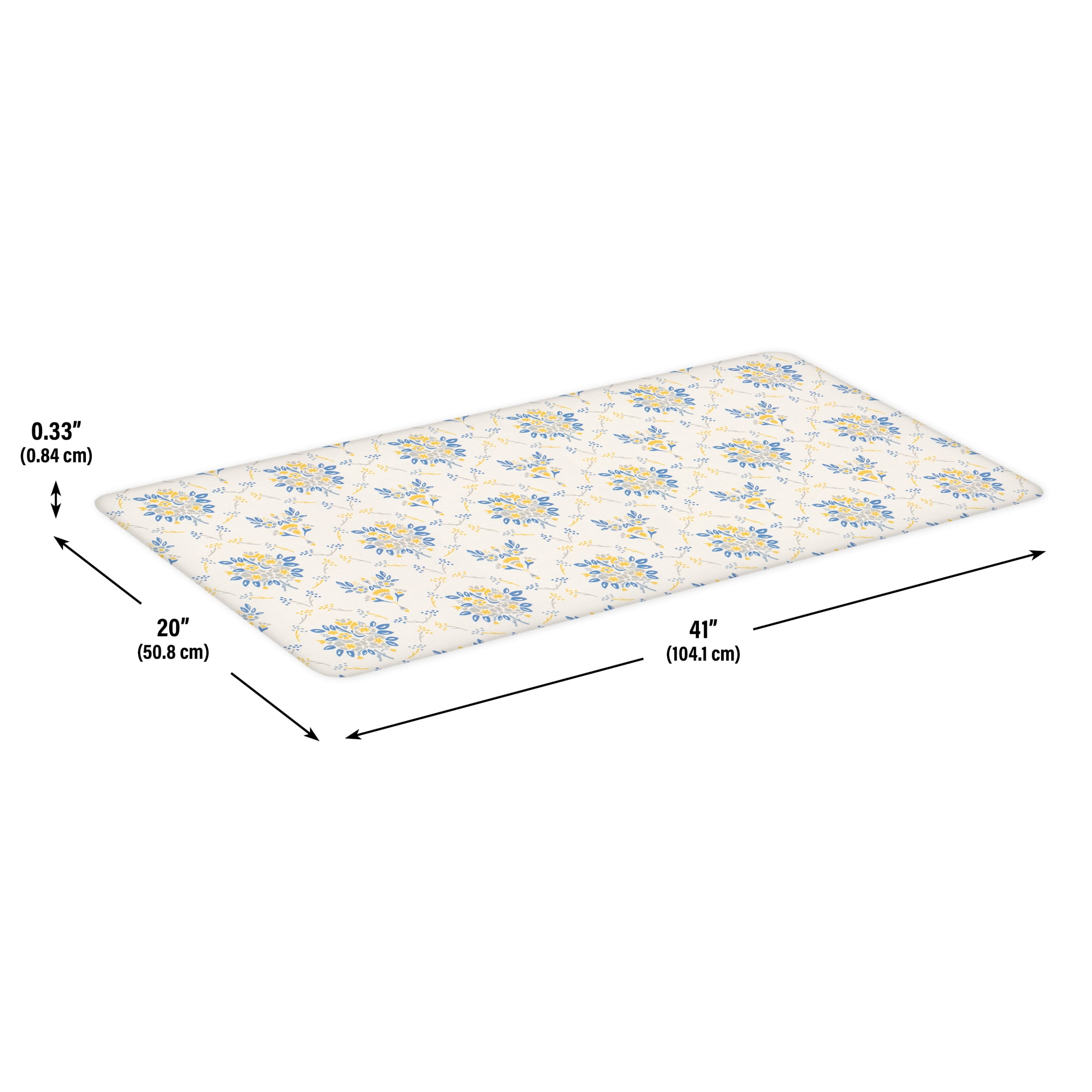 Apache Mills Cushion Comfort Muted Floral Kitchen Anti-Fatigue Mat, 20" x 41"