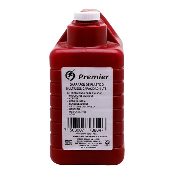 Garrafón Multiusos Premier 4L Rojo Plástico