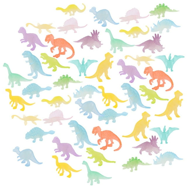 48Pcs Small Luminous Dinosaur Toys Kids Glow in Dark Dinosaur Model Figures