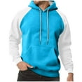 thumbnail image 6 of jobturf Hoodies for Men Women Color Block Drawstring Long Sleeve Tops Fall Winter Fashion Matching Sweatshirt for Couples with Pocket, 6 of 9