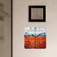 thumbnail image 3 of 14 Inch Wall Clock Battery Operated Square Clock Decorative for Office, Kitchen, Outdoor, Living Room，Oil Painting Red Flowers Colorful Design, 3 of 4