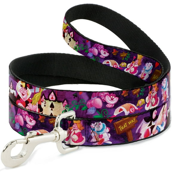 Disney Pet Leash, Dog Leash, Alice the Queen of Hearts Scenes, 4 Feet Long 1.0 Inch Wide