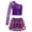 Purple, variant on Haitryli Kids Girls 2 Piece Sequin Crop Top with Tiered Skirts Dance Outfits for Hip Hop Jazz Cheer Performance Gold 12