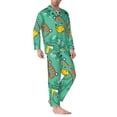 thumbnail image 2 of Picia Funny Animals in Jungle Pattern Men’s Long-Sleeve Sleepwear Set - Soft 2-Piece Loungewear with Pockets, Comfy PJs for Relaxing Nights-Large, 2 of 7