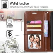 Samsung Galaxy S21 Case, Starshop Premium Leather Wallet Pocket Credit Card Slots-Brown