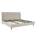 thumbnail image 5 of Novogratz Her Majesty Tufted Upholstered Bed Frame, King, Ivory Velvet, 5 of 20