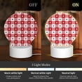 thumbnail image 3 of Salouo Red Plaid Daisy for Round Acrylic Night Light - Acrylic Sheets with LED Light Lamp Base - Decorative Night Lamp for Restaurant Bar Cafe Shop Room Decoration, 3 of 9