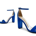 thumbnail image 4 of Women's High Chunky Heel Sandals Ankle Strap Open Toe Platform Pump Sandal Shoes Hi-Chunk Royal/Blue Size 7.5, 4 of 6