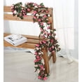 thumbnail image 4 of Ludlz Flower Garland Fake Rose Vine Artificial Flower Hanging Rose Ivy Home Hotel Office Wedding Party Garden Craft Art D茅cor Anti-fade 7 Colors Simulation Rose Flower Vine for Household, 4 of 8