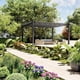 thumbnail image 1 of Gray 10x13 ft outdoor metal gazebo con retractable awning y uv resistance, 1 of 7
