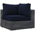 thumbnail image 1 of Modway Wicker Outdoor Patio Furniture Sofa, Navy, 1 of 5