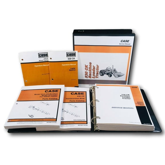 Case 530Ck Tractor Loade Backhoe Service Parts Operators Manual Catalog Shop Set