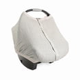 thumbnail image 1 of Little Unicorn 100% Cotton Muslin Car Seat Canopy | Super Soft Lightweight Cover with Window | Breathable | Magnetic Closure | Baby and Infant | Machine Washable | Shower Gift (Grey Stripe), 1 of 5