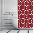 thumbnail image 5 of Red Geometric Shower Curtain, Waterproof Design and Polyester, Quick-Drying, Weighted Hem, Red Fabric Shower Curtains Set for Bathroom W 36 x H 72, Durable and Washable with 8 Hooks, 5 of 5