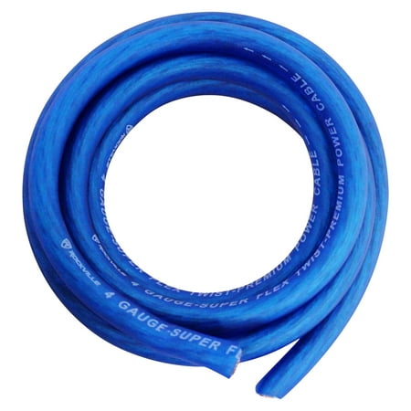 - Rockville R4G5-BLUE 4 AWG Gauge 5 Foot Car Amp Ground Wire