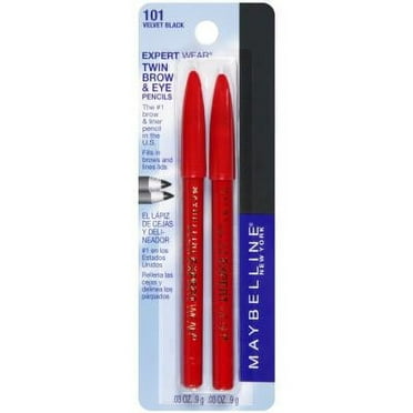 Maybelline Expert Eyes Twin Brow And Eye Pencils, Velvet Black [101], 2 ea