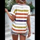 thumbnail image 5 of Blusas de Verano para Mujer, Camisas de Corta Tipo Dolman, Conjuntos de Moda 2025 con Cuello en V. Naranja Rojo S, 5 of 9