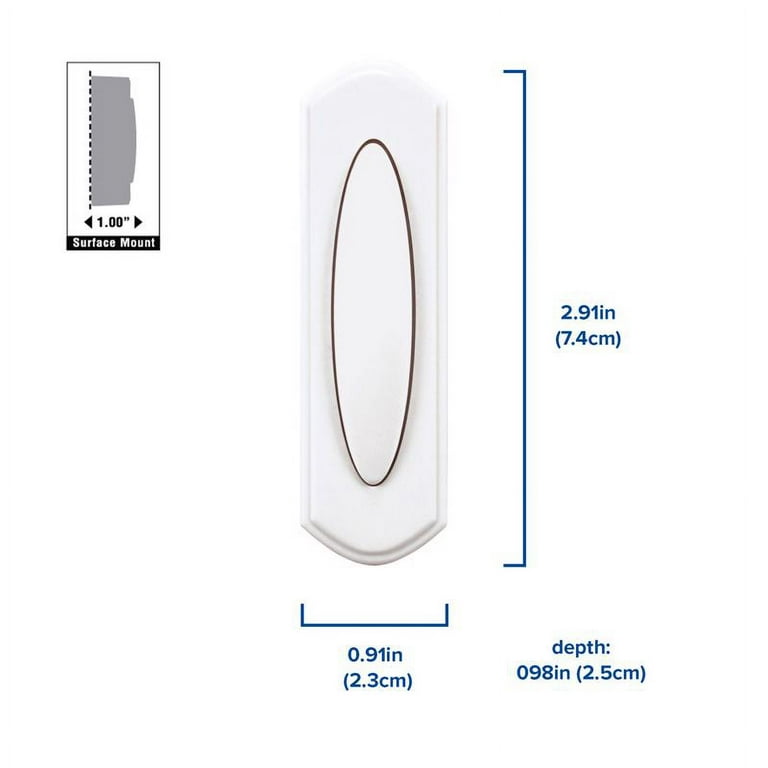 Heath Zenith Plastic Wireless Pushbutton Doorbell Heath Zenith Plastic Wireless Pushbutton Doorbell