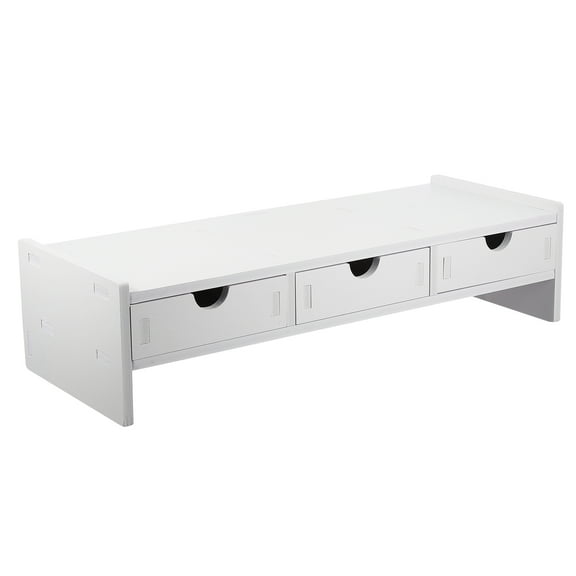 OUNONA Standing Monitors Monitor Stand Monitor Rack 49X19CM White