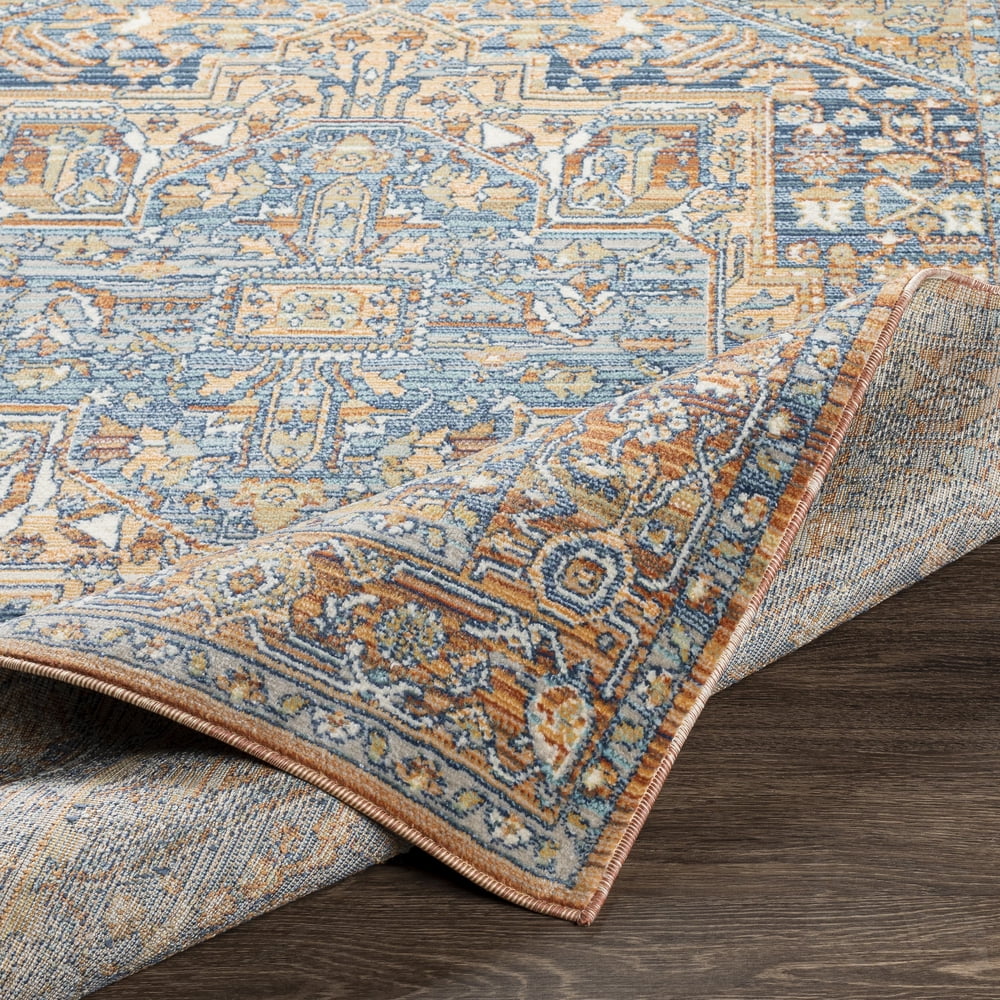 Livabliss Outdoor Rugs, 5x7 Bodrum Traditional Orange Area Rug for Patio, Porch, Deck, Backyard, Waterproof Indoor Outdoor Carpet (5'3" x 7'3")